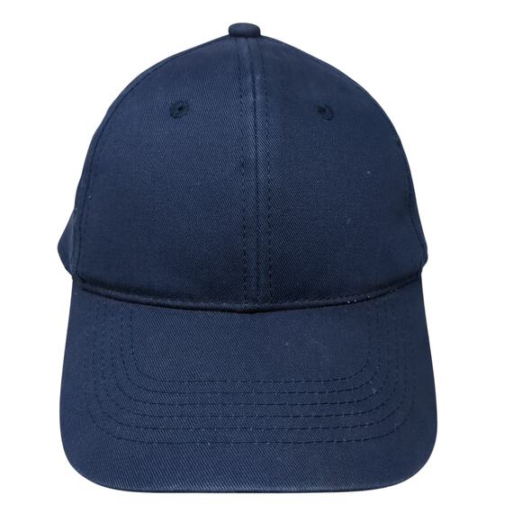 George Strapback Baseball Cap Blue One Size Adjustable Vented Holes Blank - Picture 1 of 10